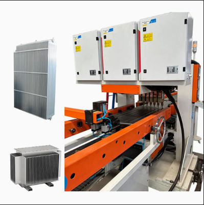 Transformer Radiator Fin Productielijn PLC Control Steel Panel Radiator Productielijn Hoge automatisering met servomotoren Multi-head Gantry Spot Welding