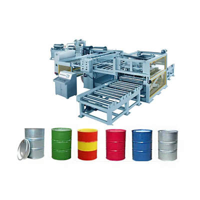 200liter automatic steel drum welding production line. This production line is also equipped with an automatic stacking robot arm to achieve automatic loading and unloading, enabling automated operati